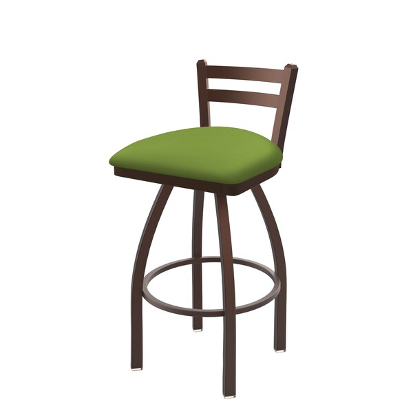Holland Bar Stool Co 25" Low Back Swivel Counter Stool, Bronze Finish, Canter Kiwi Green Seat 41125BZ009 - main